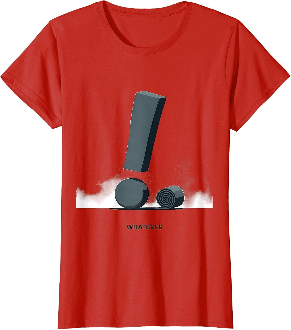 Women's Whatever Editorial Conceptual Grammar Police Humor T-Shirt - Red
