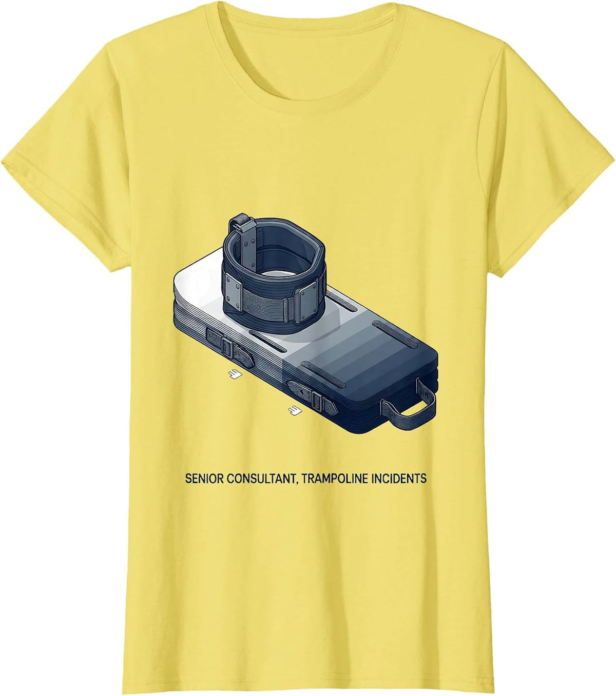 Women's Senior Consultant, Trampoline Incidents Funny EMT Gift T-Shirt - Lemon Yellow