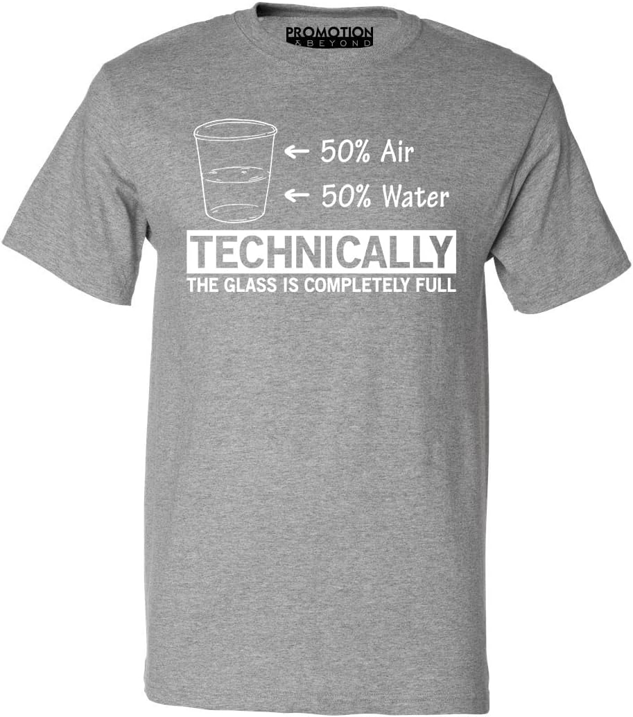 Technically The Glass is Completely Full Funny Sarcastic Science Design Gift Men's T-Shirt - Heather Grey