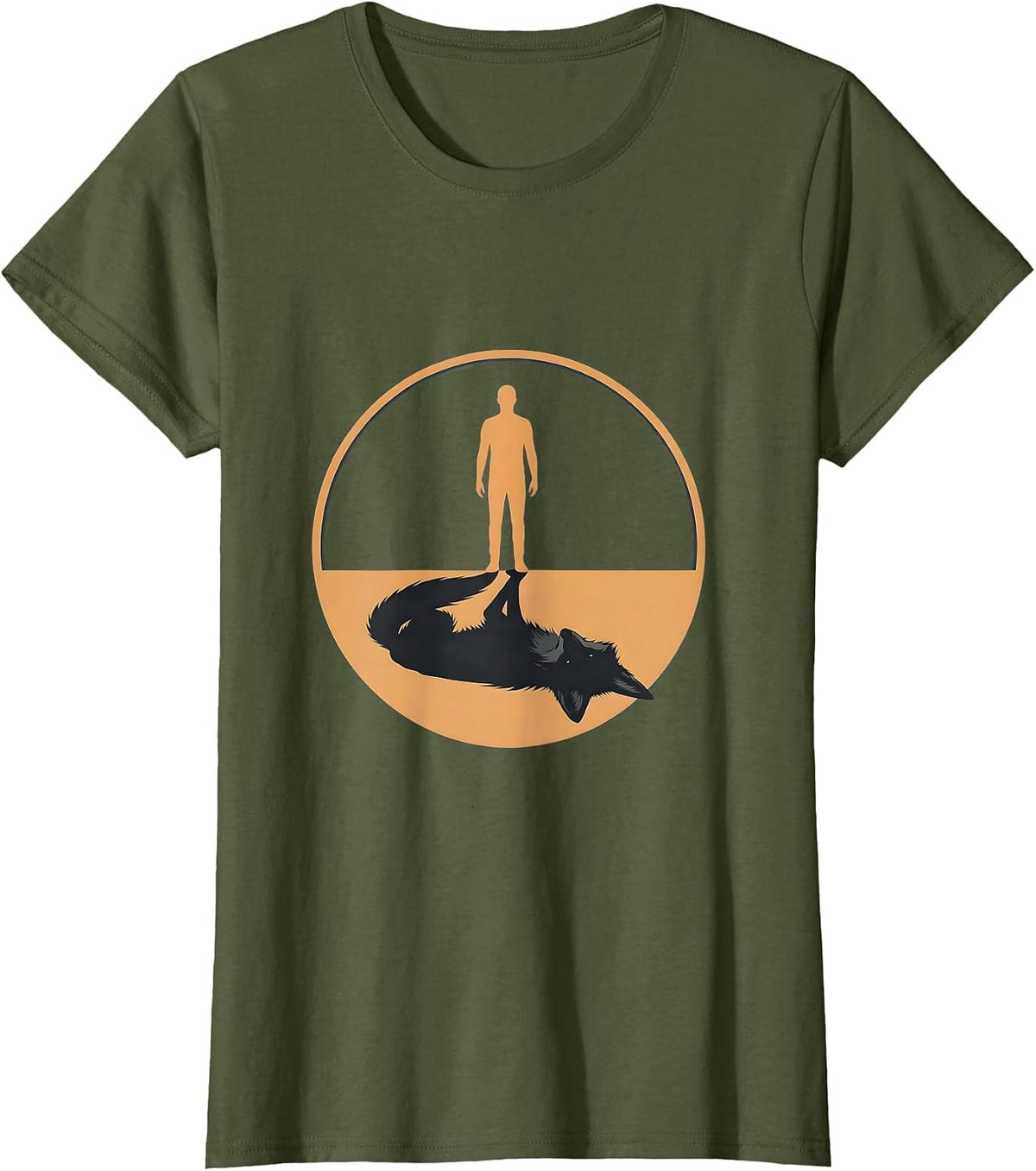 Women's White Lies Shadow Illusion Graphic Design T-Shirt - Olive Green