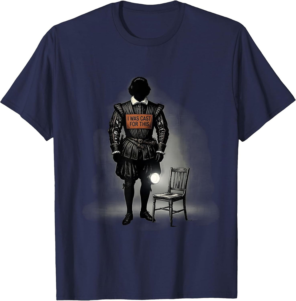 Men's I Was Cast For This Funny Shakespeare Quote Literature Lover T-Shirt - Navy Blue