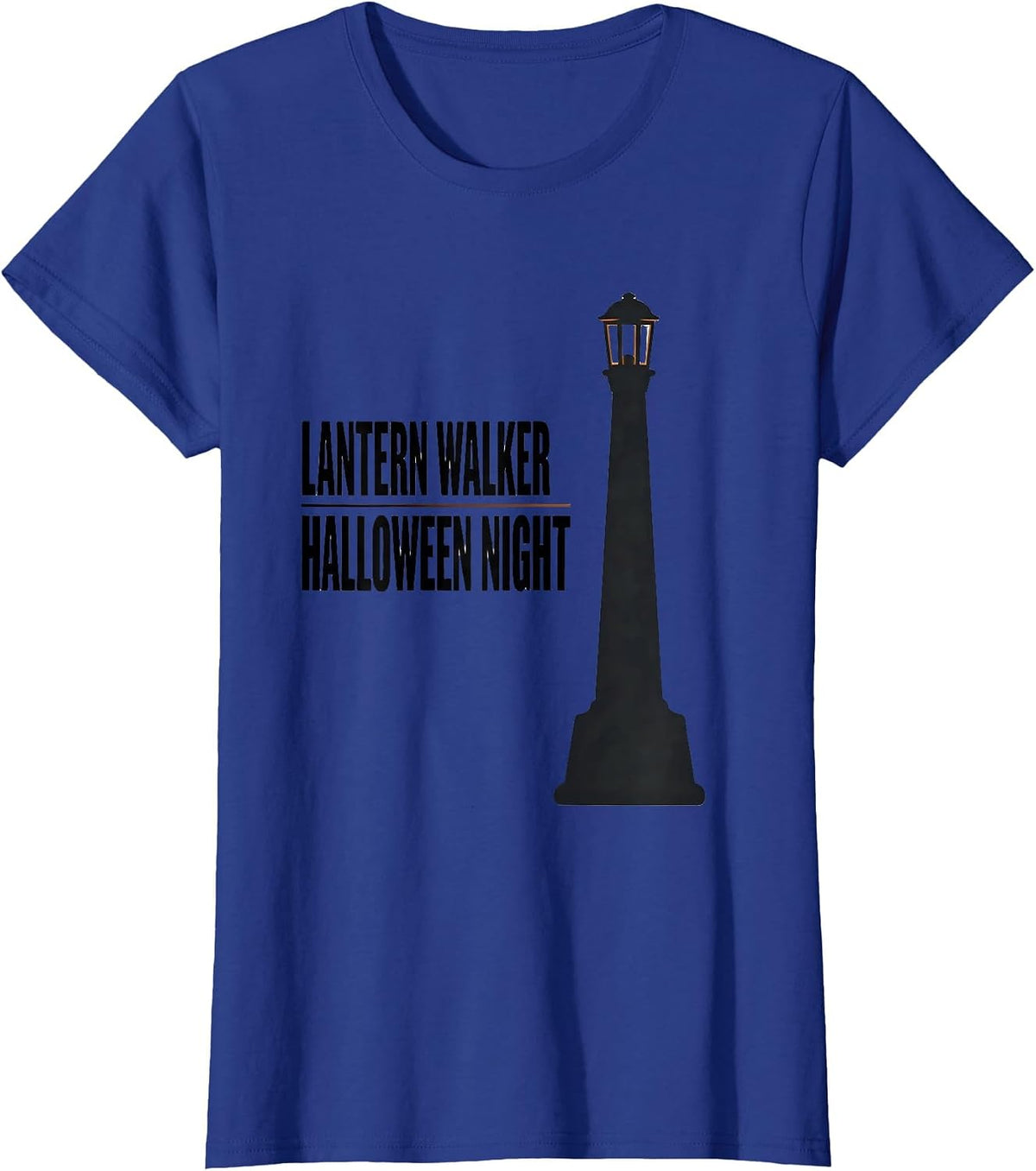Women's Lantern Walker Halloween Night Faith Over Fear Christian T-Shirt - Royal Blue