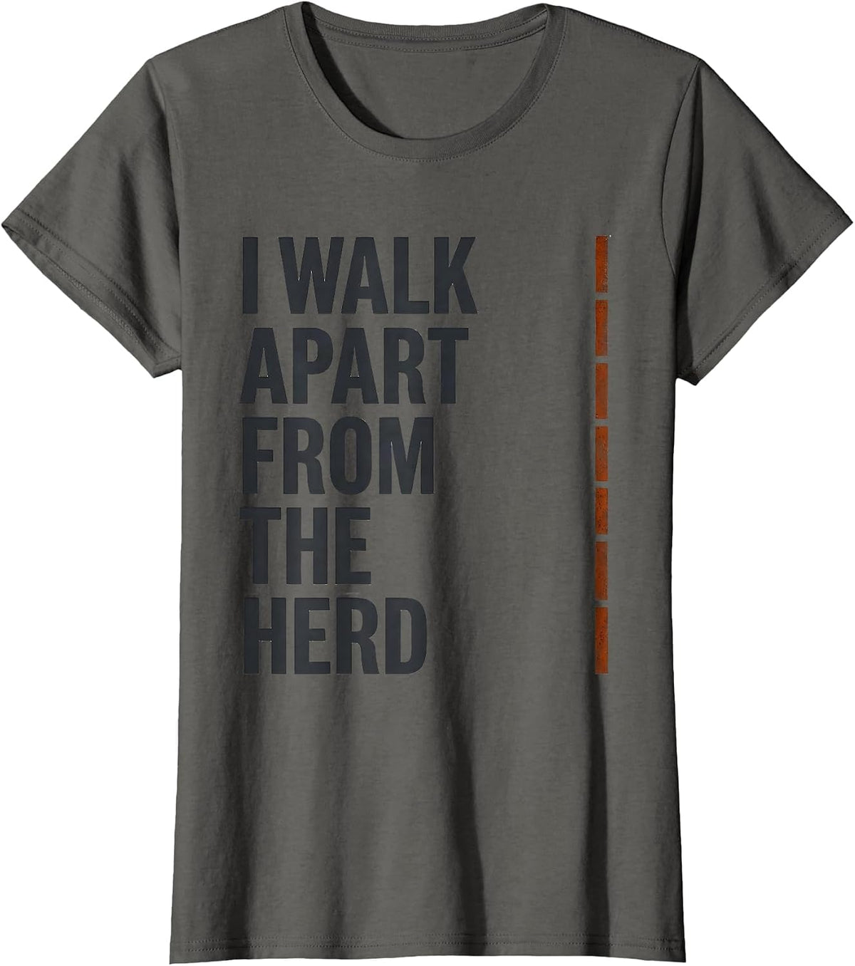 Women's I Walk Apart From The Herd Funny Highland Cow Farm Humor T-Shirt - Asphalt Grey