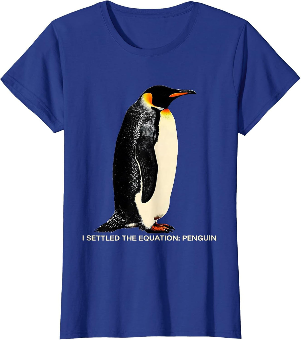 Women's I Settled The Equation Penguin Funny Penguin Lover Humor T-Shirt - Royal Blue