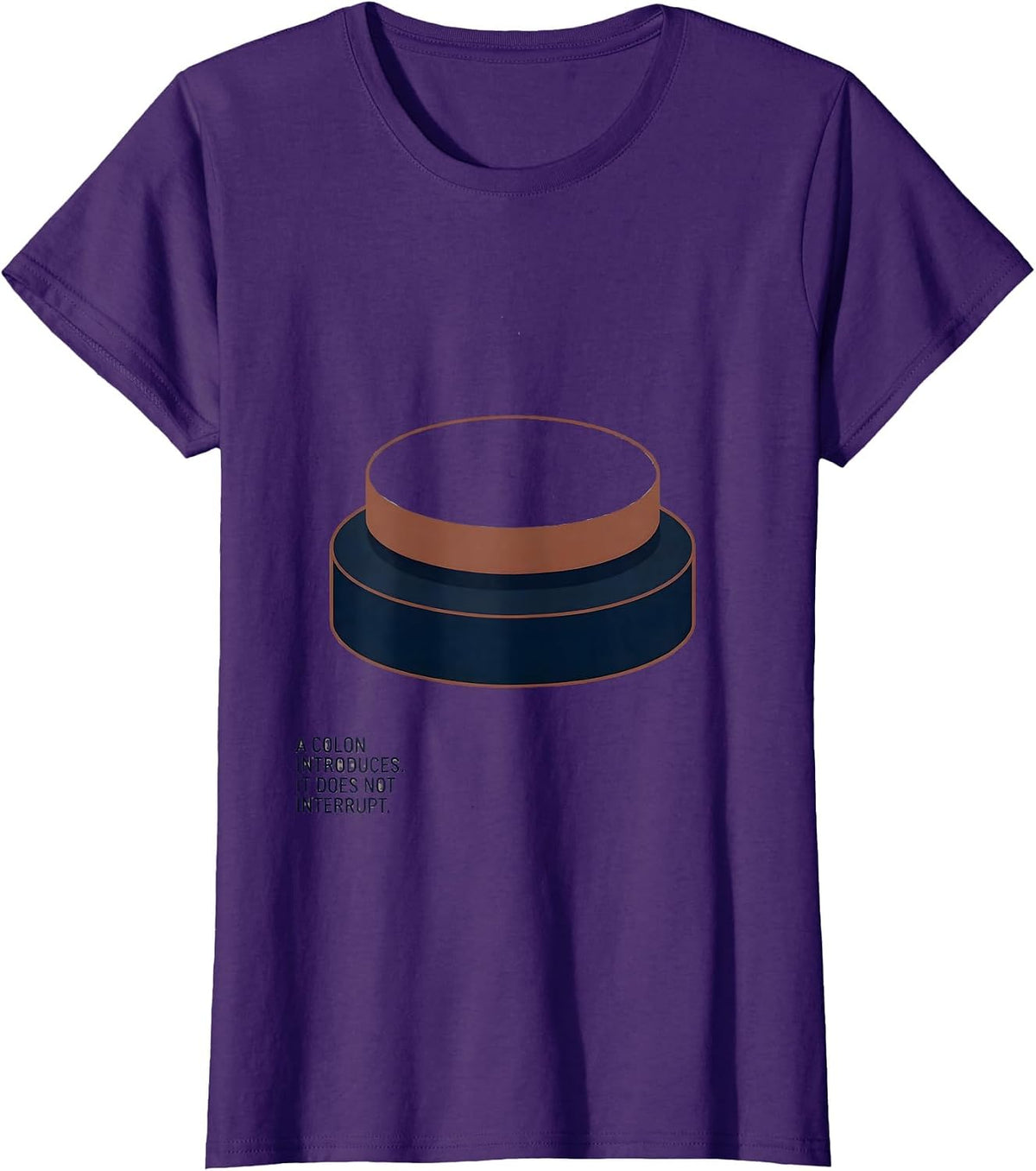 Women's A Colon Introduces It Does Not Interrupt Funny Grammar T-Shirt - Purple