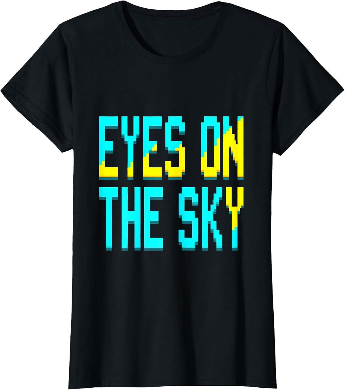 Eyes on the Sky Stargazing Astronomy Design T-Shirt - Black