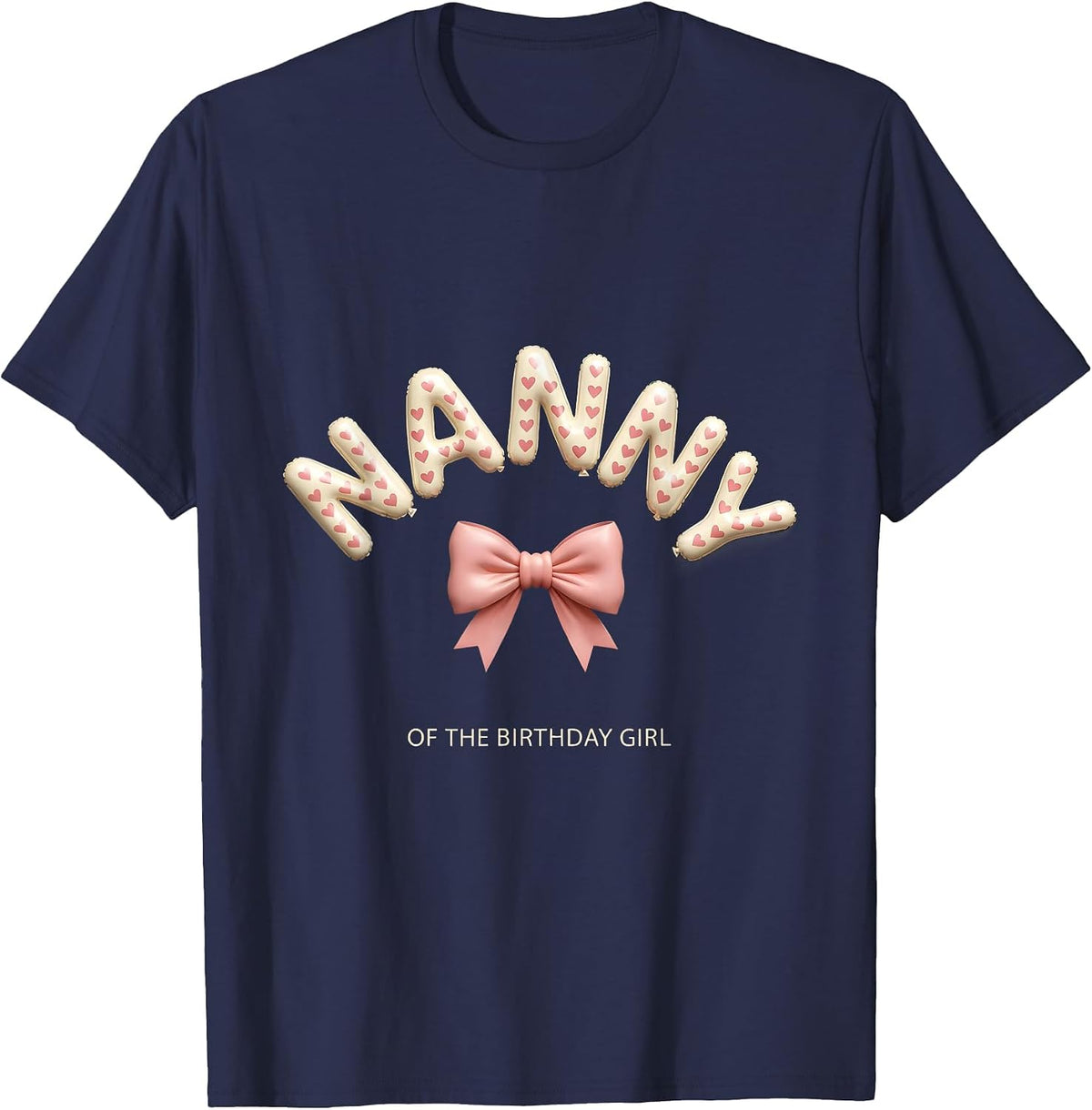 Men's Nanny Of The Birthday Girl Sweet Girly-Cute Family Matching T-Shirt - Navy Blue