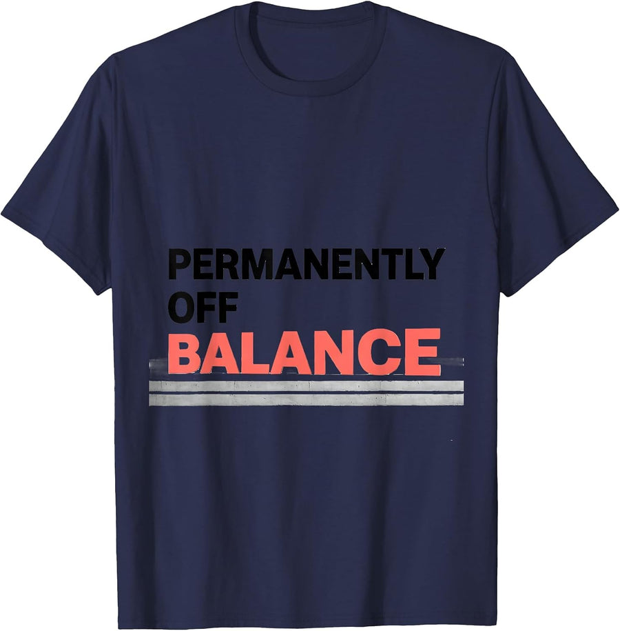 Permanently Off Balance Funny Flamingo Novelty Bird Lover T-Shirt - Navy Blue