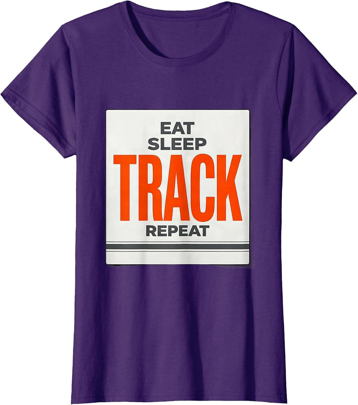 Women's Eat Sleep Track Repeat Funny Track & Field Runner Gift T-Shirt - Purple