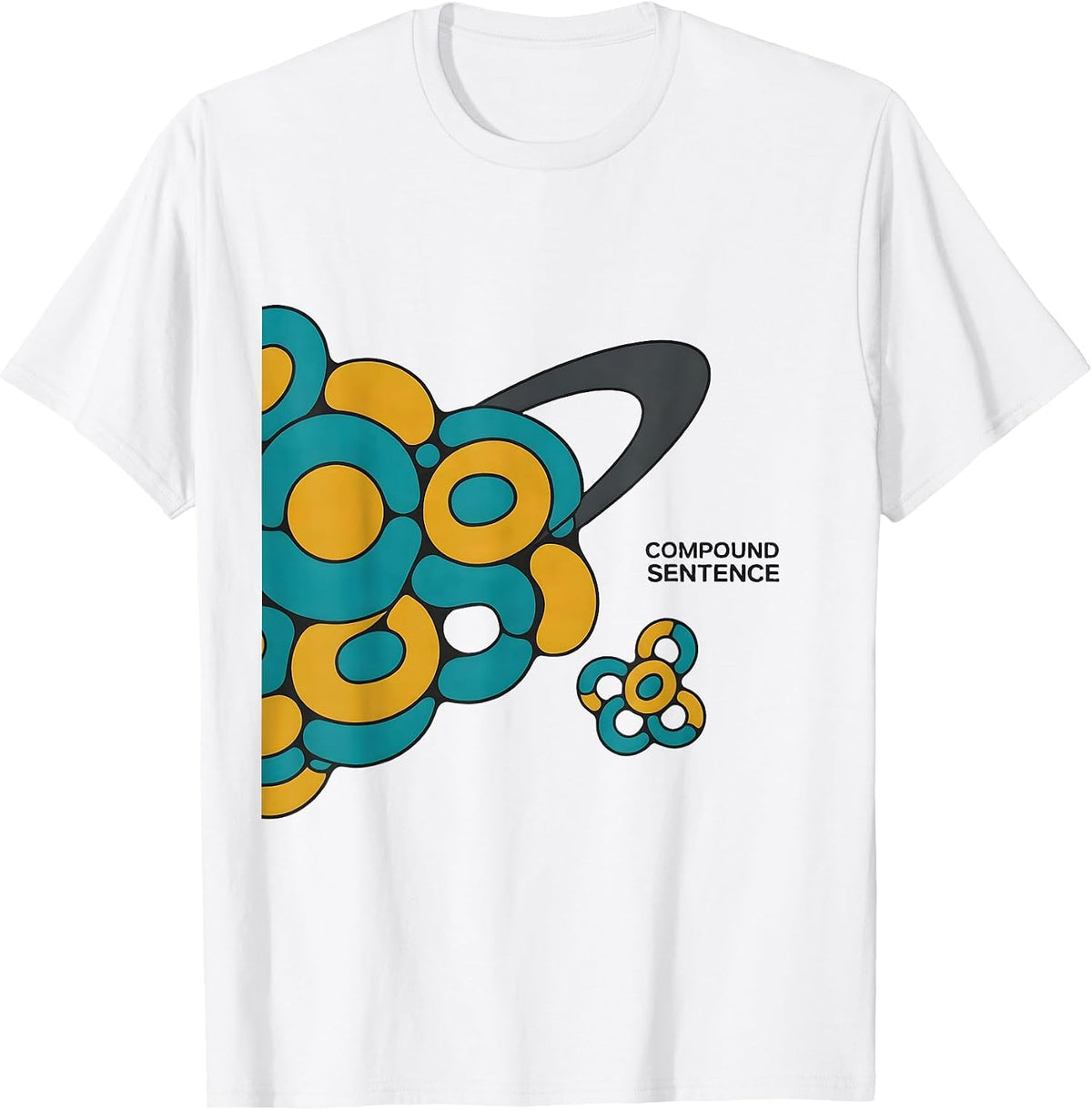 Men's Compound Sentence Midcentury Modern Chemistry Nerd Humor T-Shirt - White