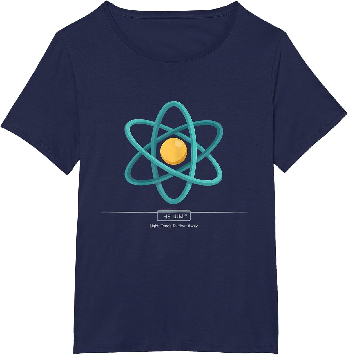 Women's Helium: Light, Tends To Float Away Funny Science Chemist T-Shirt - Navy Blue