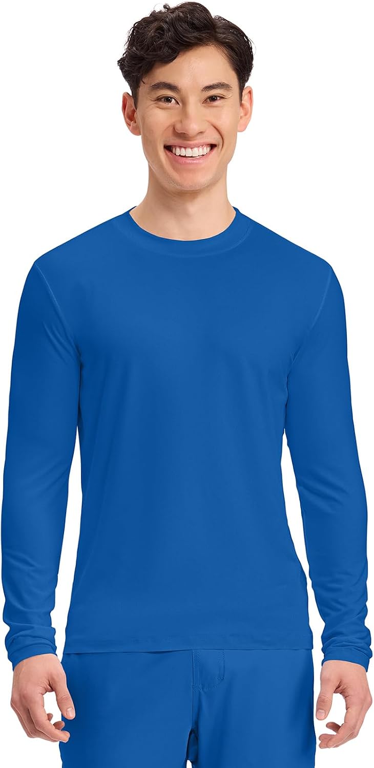 Cherokee Basics Long Sleeve Underscrub for Men Crew Neck Compression Shirt - Royal 1
