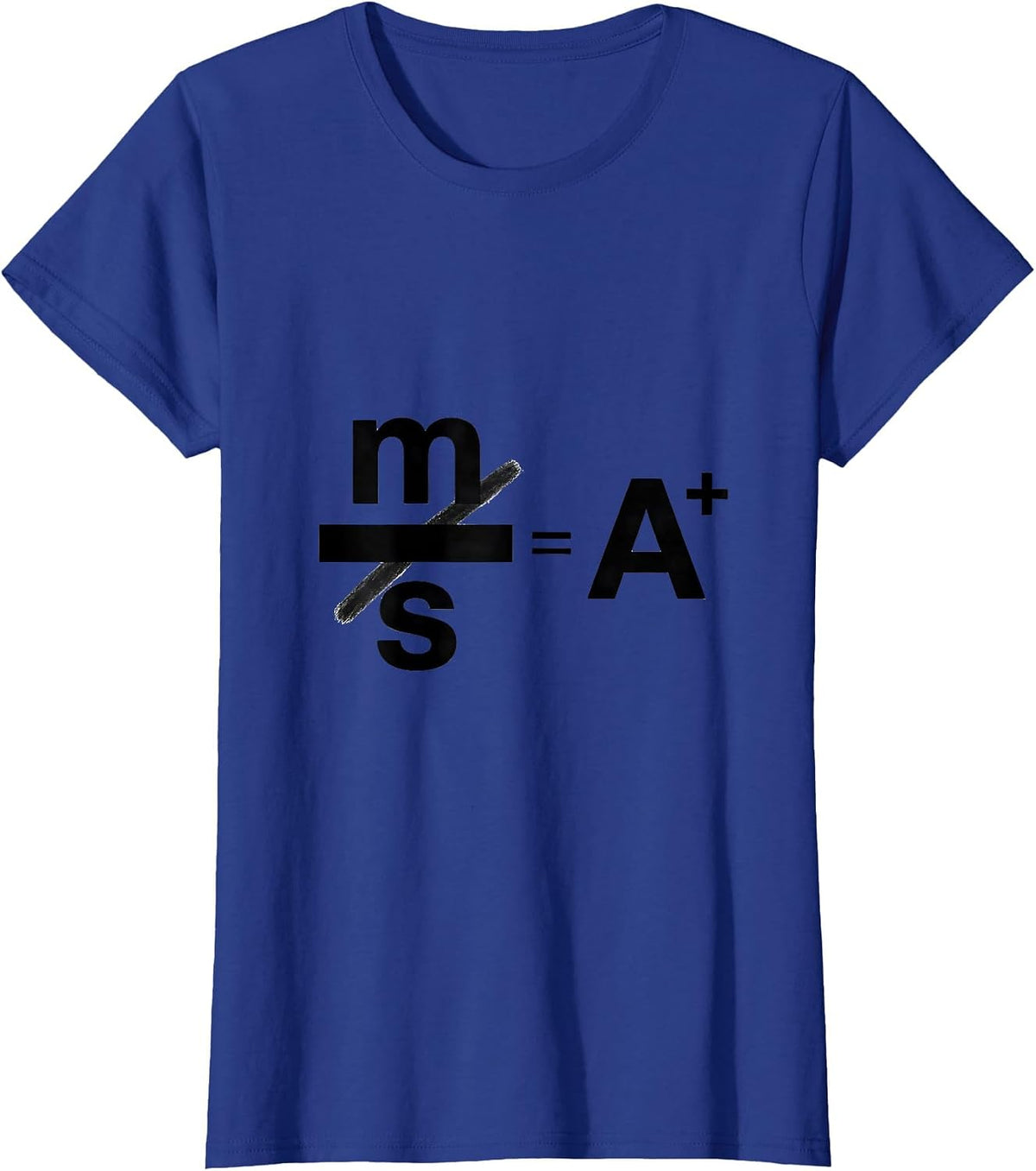 Women's m/s = A+ Funny Science Teacher Math Nerd Humor Gift T-Shirt - Royal Blue