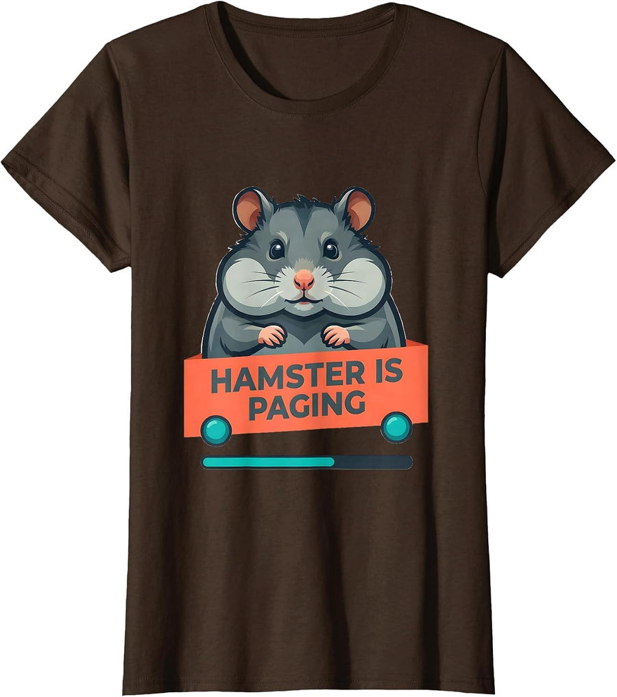 Women's Hamster Is Paging Funny Hamster Lover Gift for Hamster T-Shirt - Brown