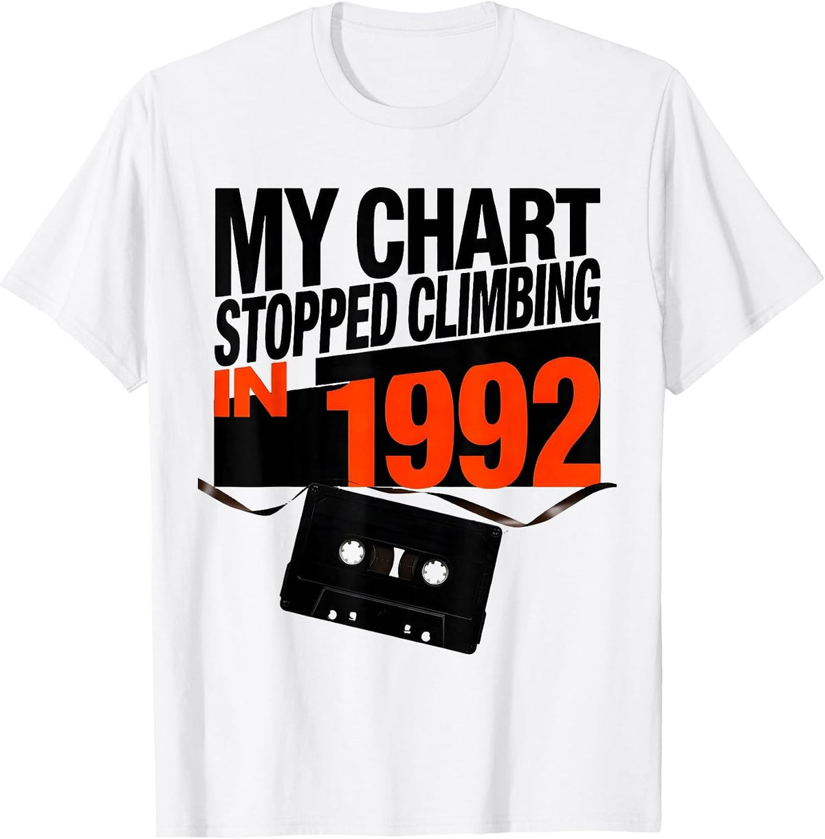 Men's My Chart Stopped Climbing In 1992 Retro 80s 90s Music T-Shirt - White