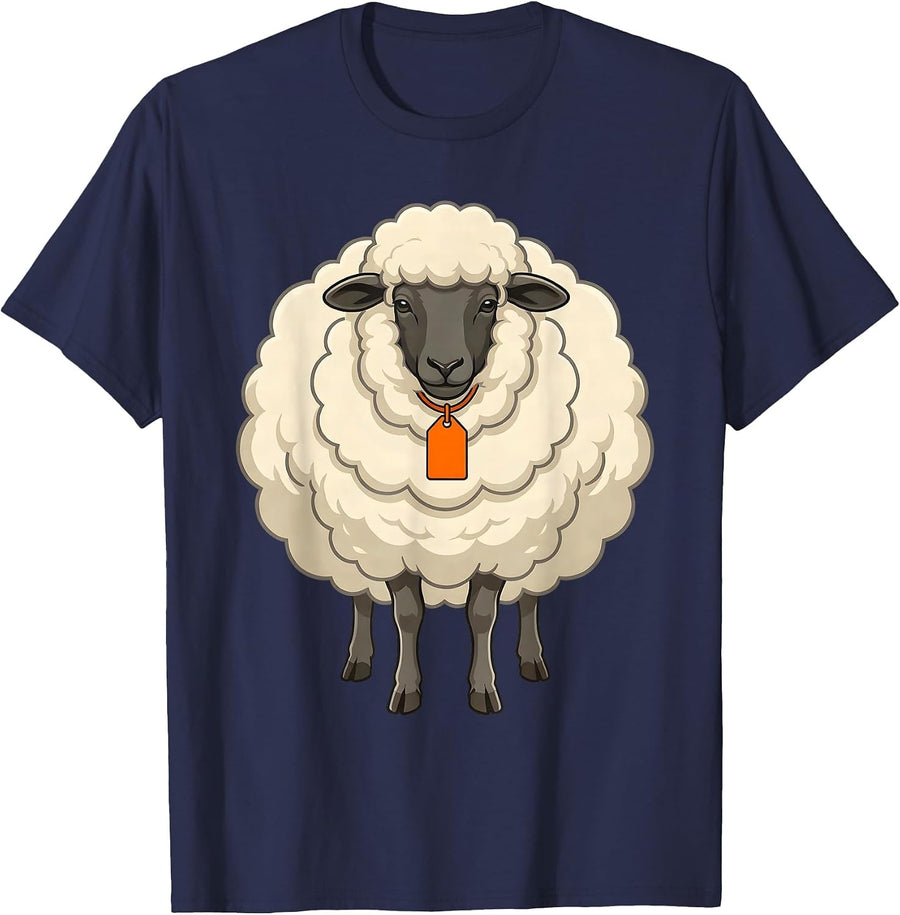 Sheep Costume Shirt Halloween Party Animal Humor T-Shirt - Navy Blue