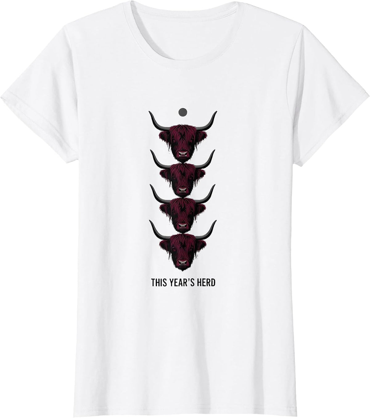 This Year's Herd Funny Highland Cow Farm Christmas Humor T-Shirt - White