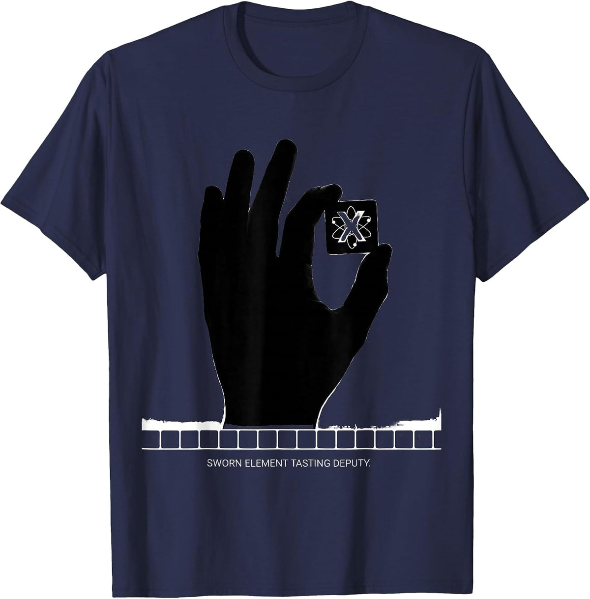 Men's Sworn Element Tasting Deputy Funny Science Teacher Gift T-Shirt - Navy Blue