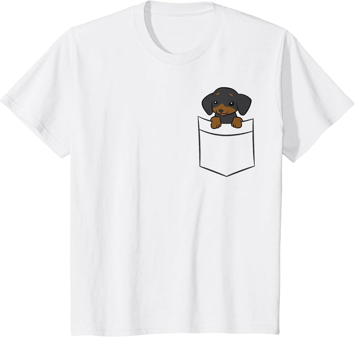 Dachshund Dog in Pocket Funny Dachshund T-Shirt - White