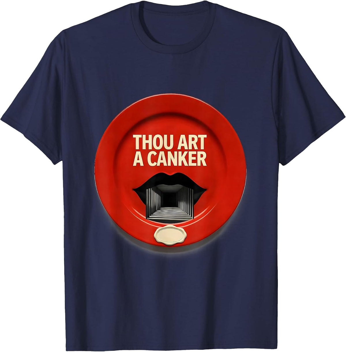 Men's Thou art a canker witty Shakespeare literary quote humor T-Shirt - Navy Blue