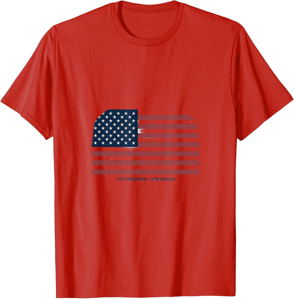 Men's Pittsburgh, American Minimalist Patriotic Faith Over Fear T-Shirt - Red