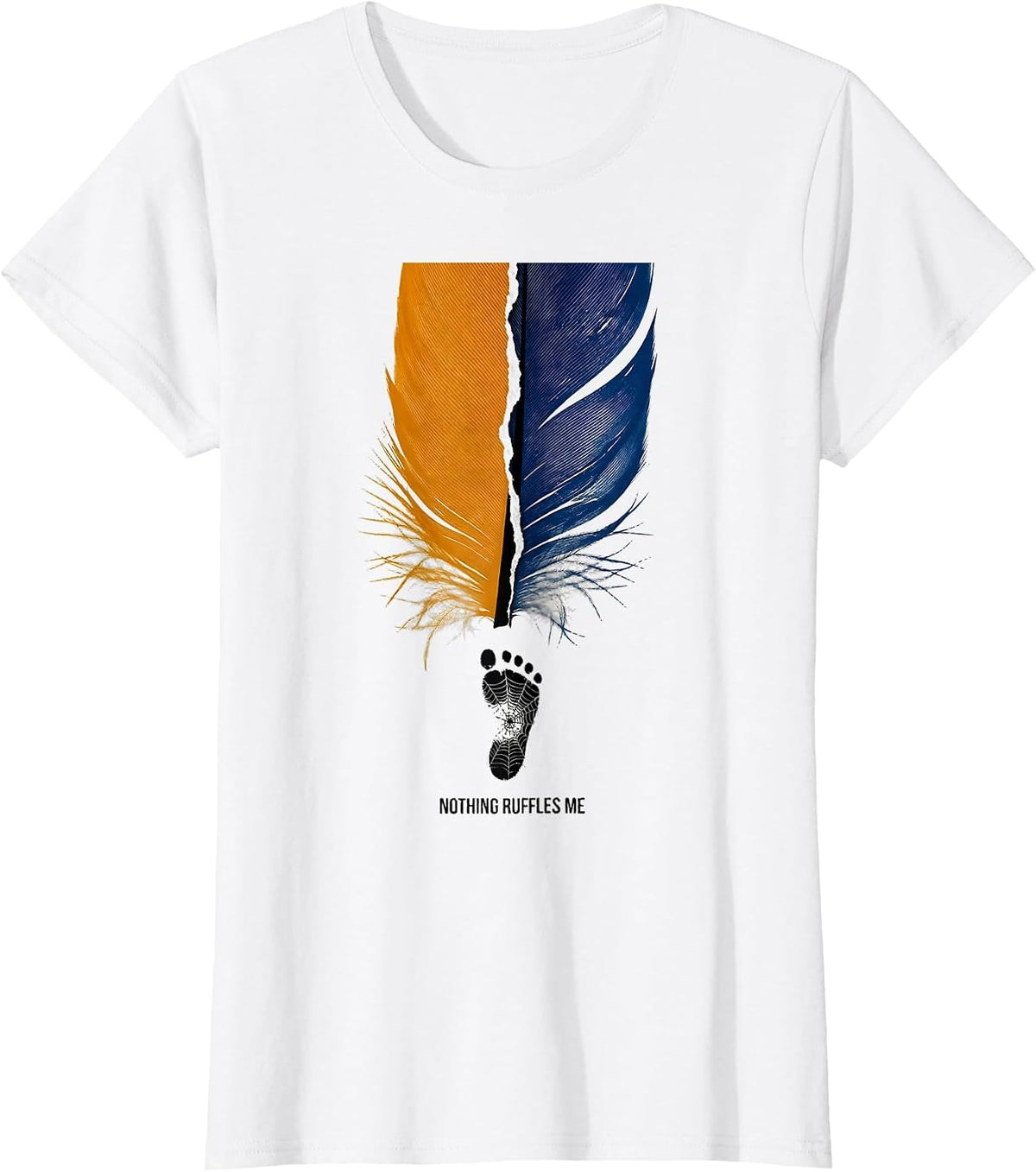 Nothing Ruffles Me Funny Duck Pun Novelty Humor Gift T-Shirt - White