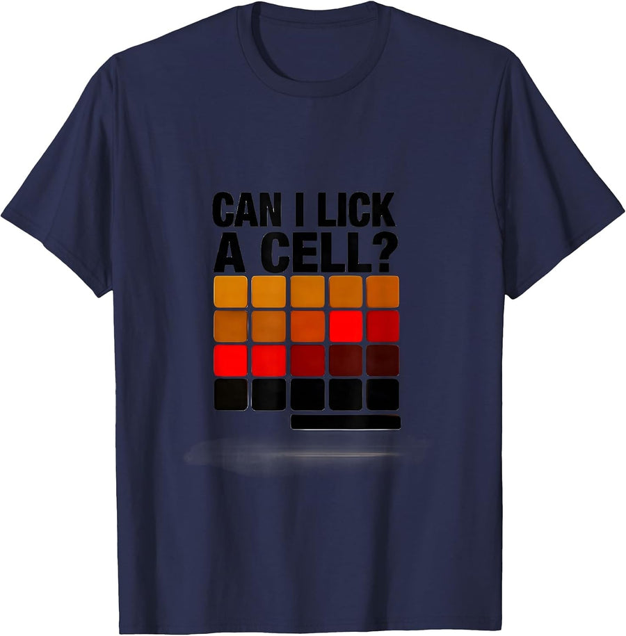 Can I Lick A Cell Funny Periodic Table Science Teacher T-Shirt - Navy Blue