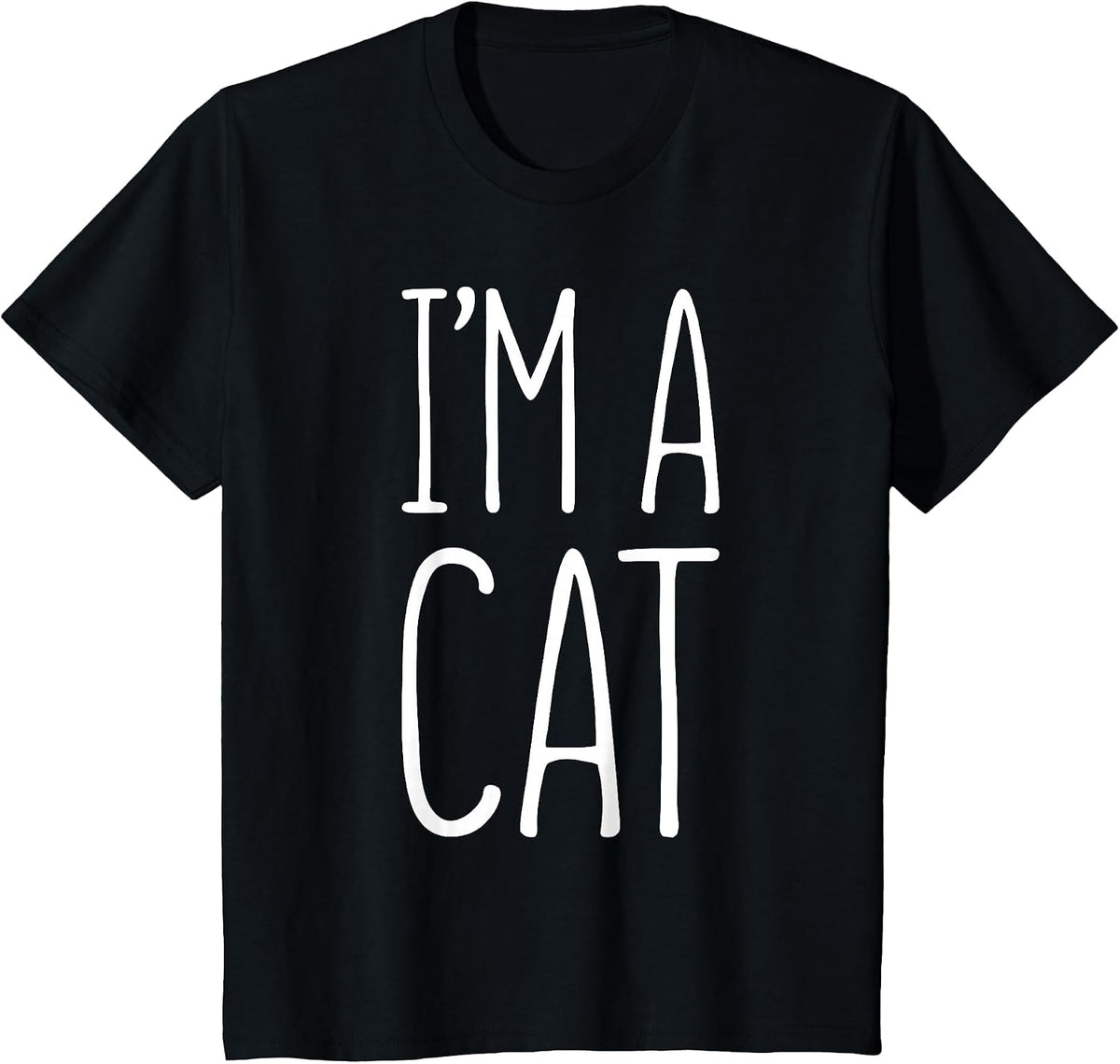 I'm A Cat Shirt Adult Kids Men Women Cat Costume T-Shirt - Black