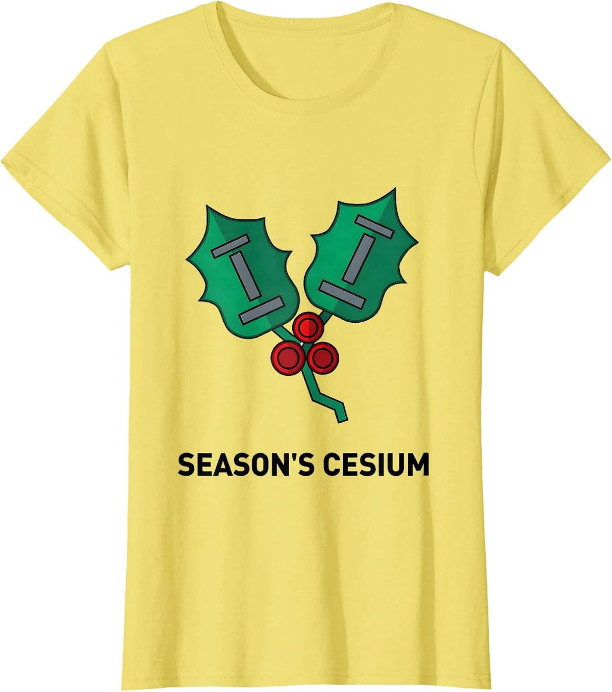Women's Season's Cesium Funny Chemistry Teacher Science Student Pun T-Shirt - Lemon Yellow