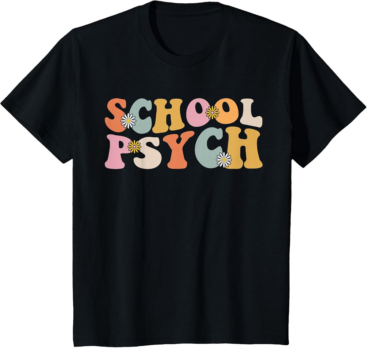 Groovy Retro School Psych Teacher School Psychologist T-Shirt - Black