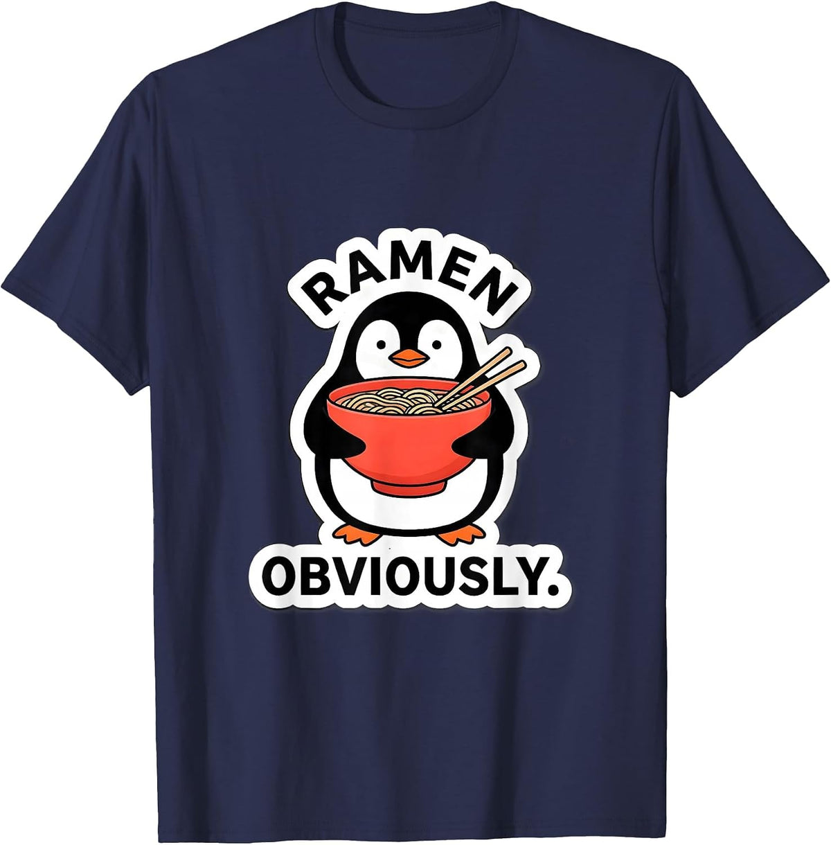 Men's Ramen, Obviously Cute Kawaii Anime Food Lover Humor T-Shirt - Navy Blue