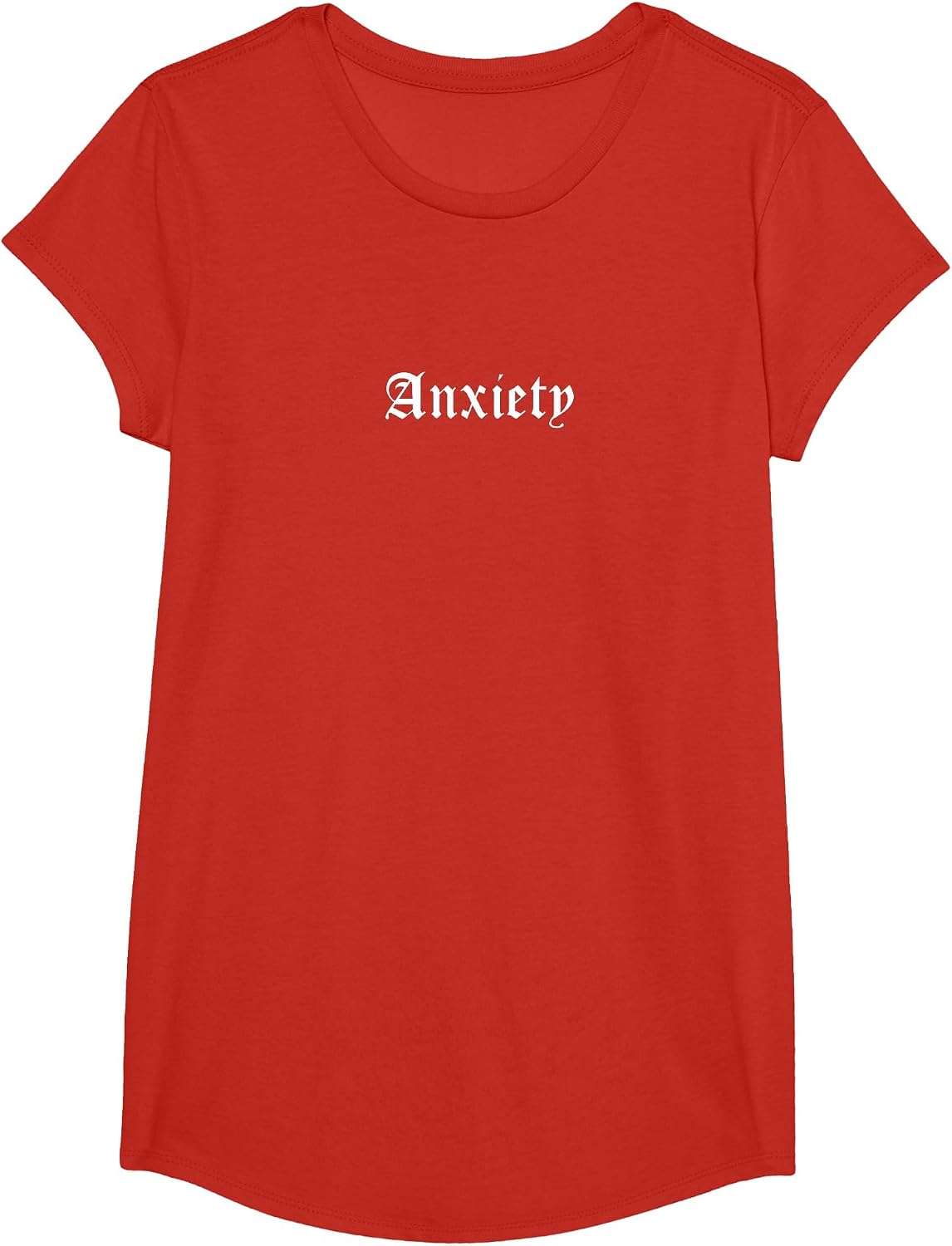 Anxiety Gothic Goth Alternative Alt Clothes Aesthetic Egirl T-Shirt - Girls Red