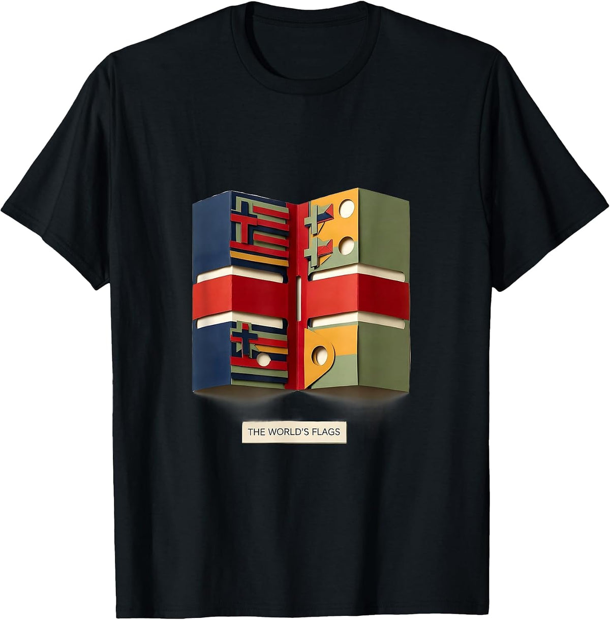 Men's The World's Flags Geography Lover World Traveler National T-Shirt - Black