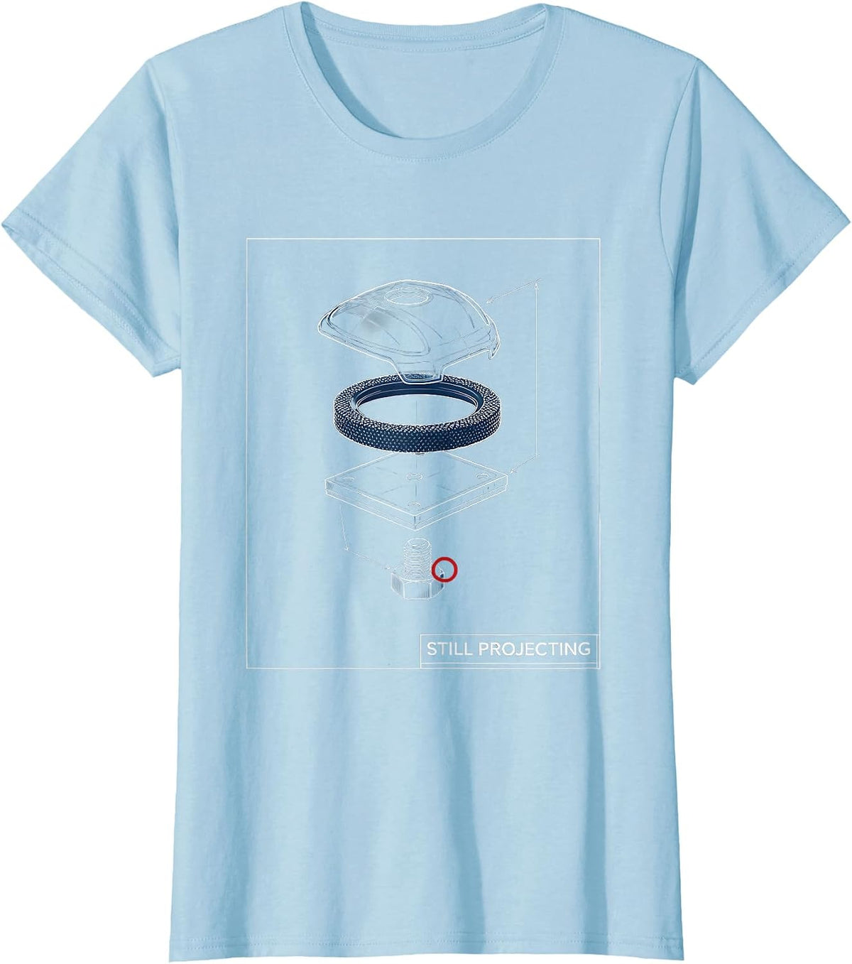 Still Projecting Rock Climbing Bouldering Humor Blueprint T-Shirt - Baby Blue