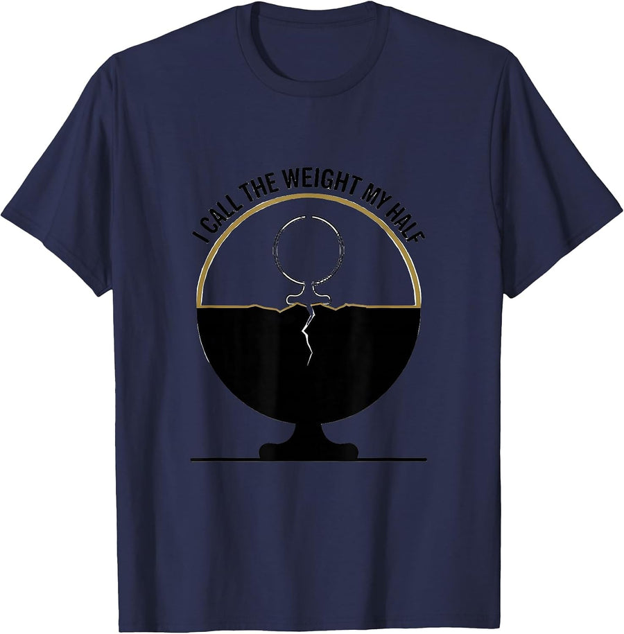 I Call The Weight My Half Funny Gambling Poker Player Card T-Shirt - Navy Blue