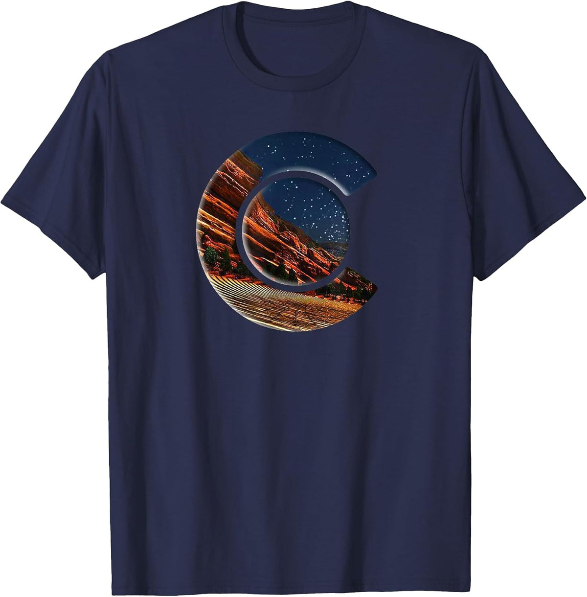 Red Rocks Amphitheater T-Shirt - Navy Blue