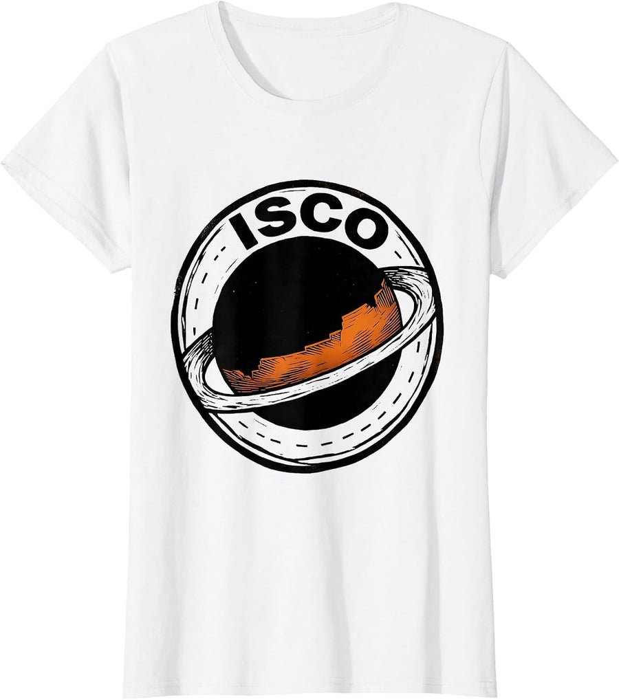 Women's ISCO Linocut Black Hole Astrophysics Physics Enthusiast T-Shirt - White