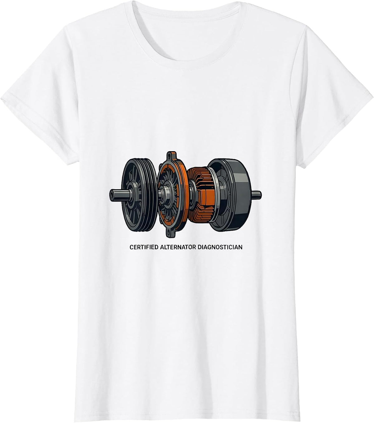 Certified Alternator Diagnostician Funny Mechanic Auto T-Shirt - White