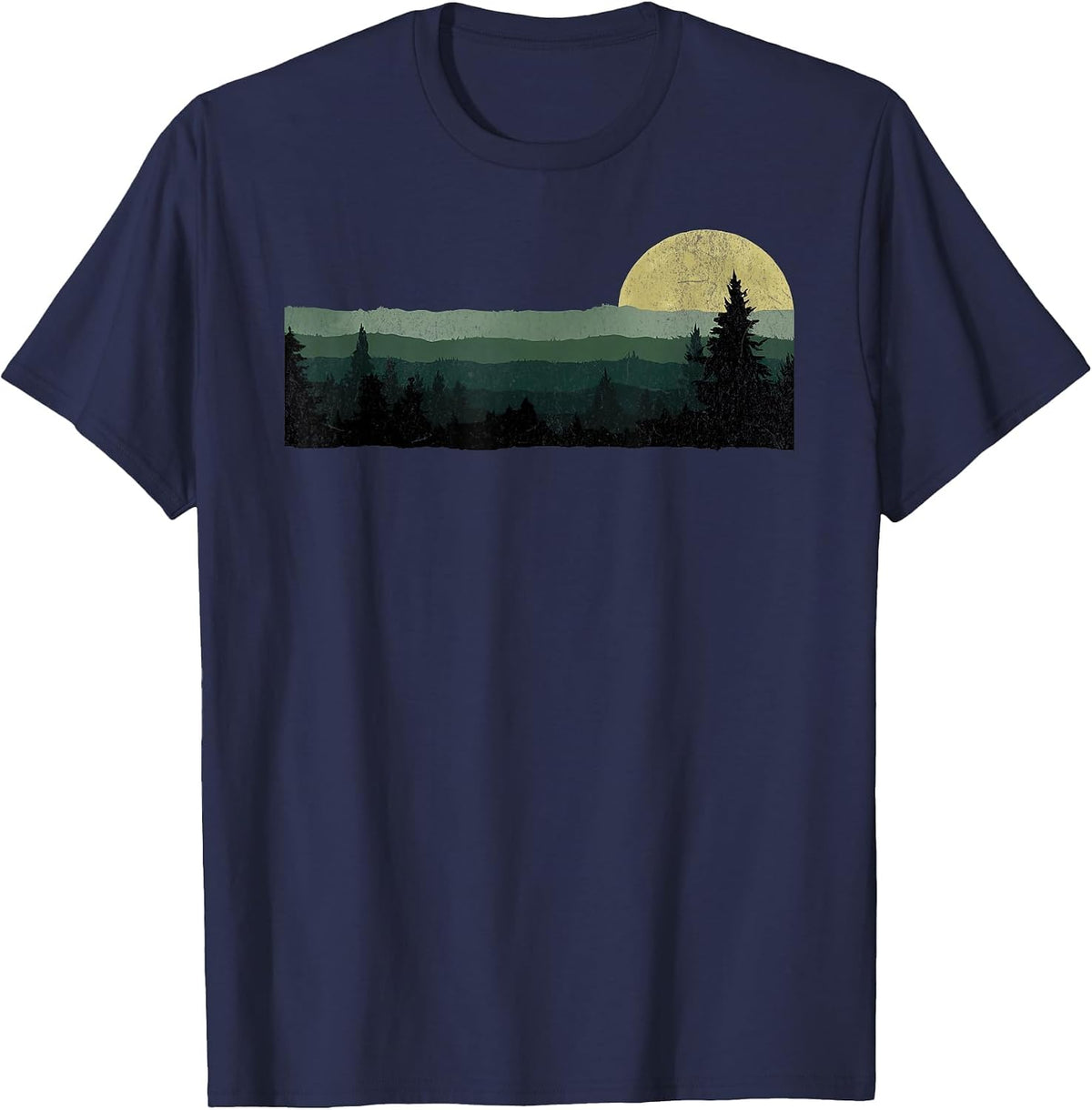 Trees Nature Mountains Adventure Outdoor Wildlife Forest T-Shirt - Navy Blue
