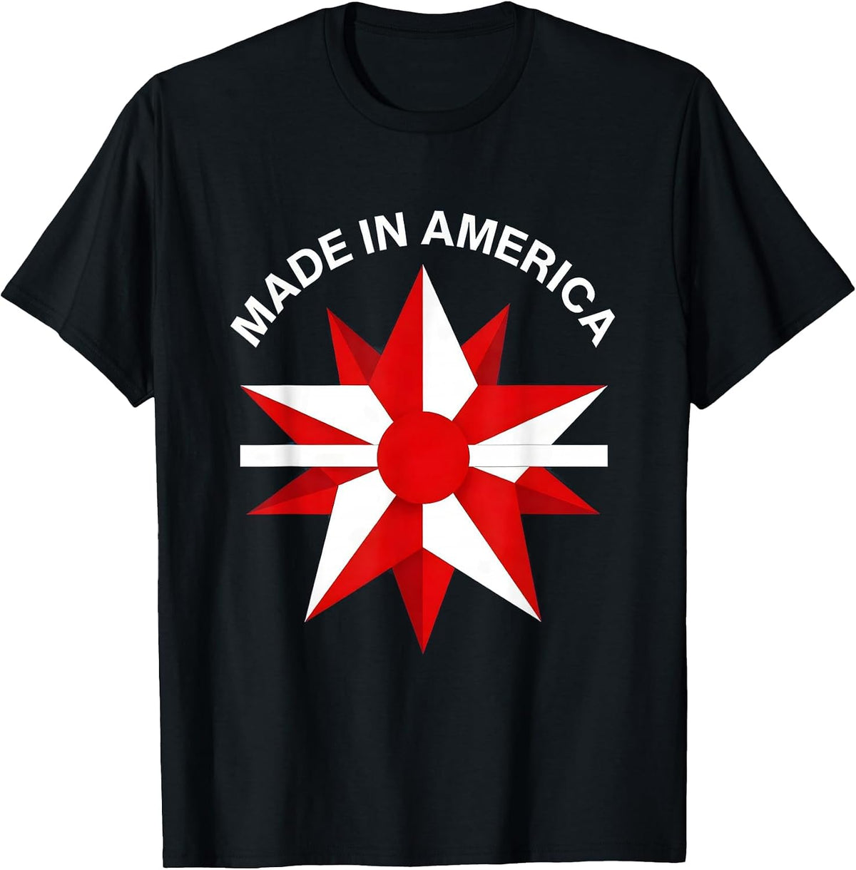Men's Made in America Patriotic Pride Design T-Shirt - Black