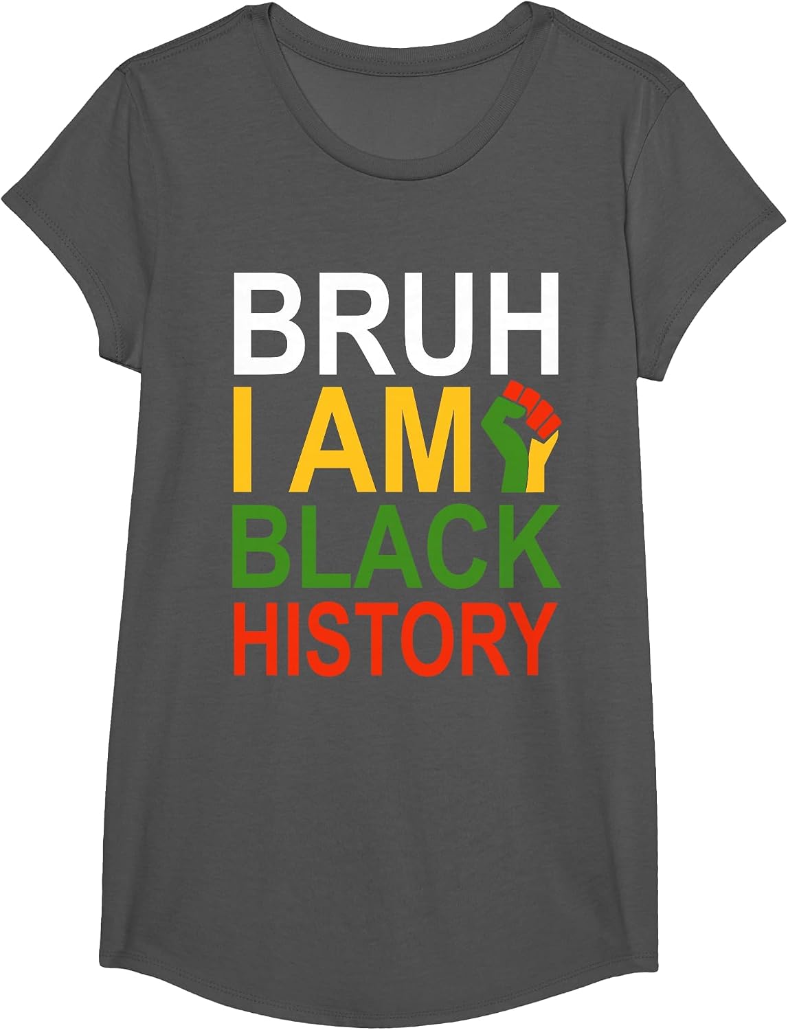 Men Teens Boys African Pride T-Shirt - Girls Asphalt Grey