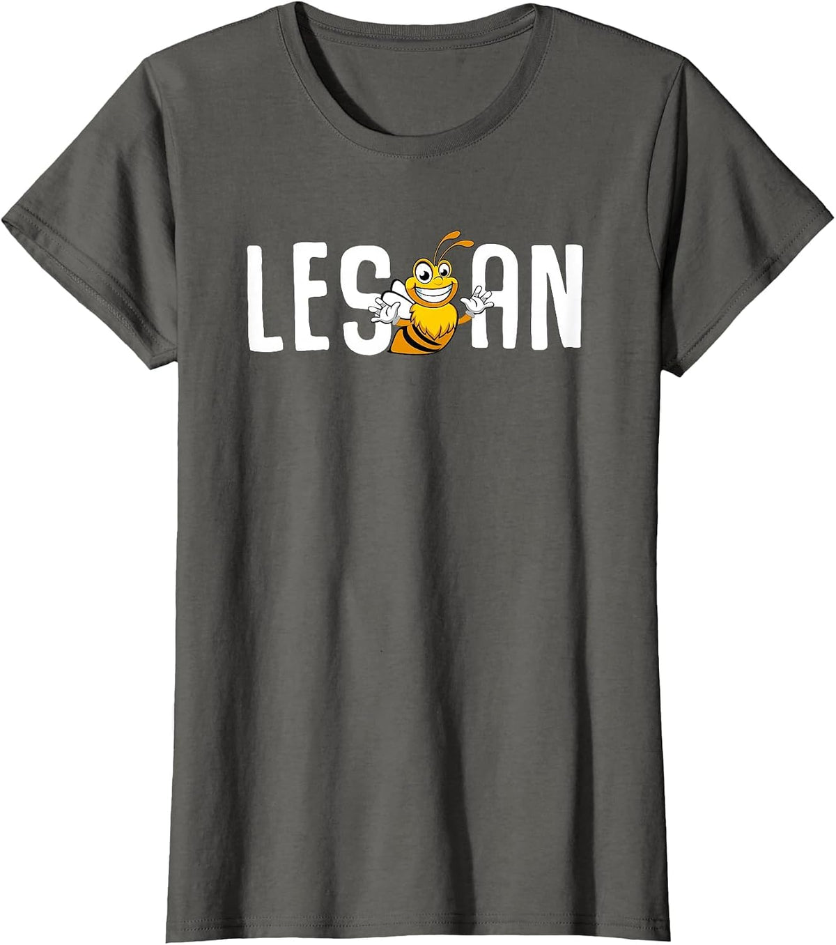 Lesbian Bee Les Bee an LGBT Gay Pride T-Shirt - Asphalt Grey
