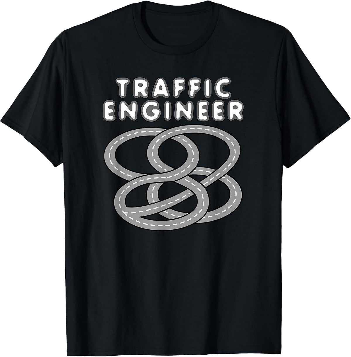 Traffic Engineer Funny Highway Interchange T-Shirt - Black