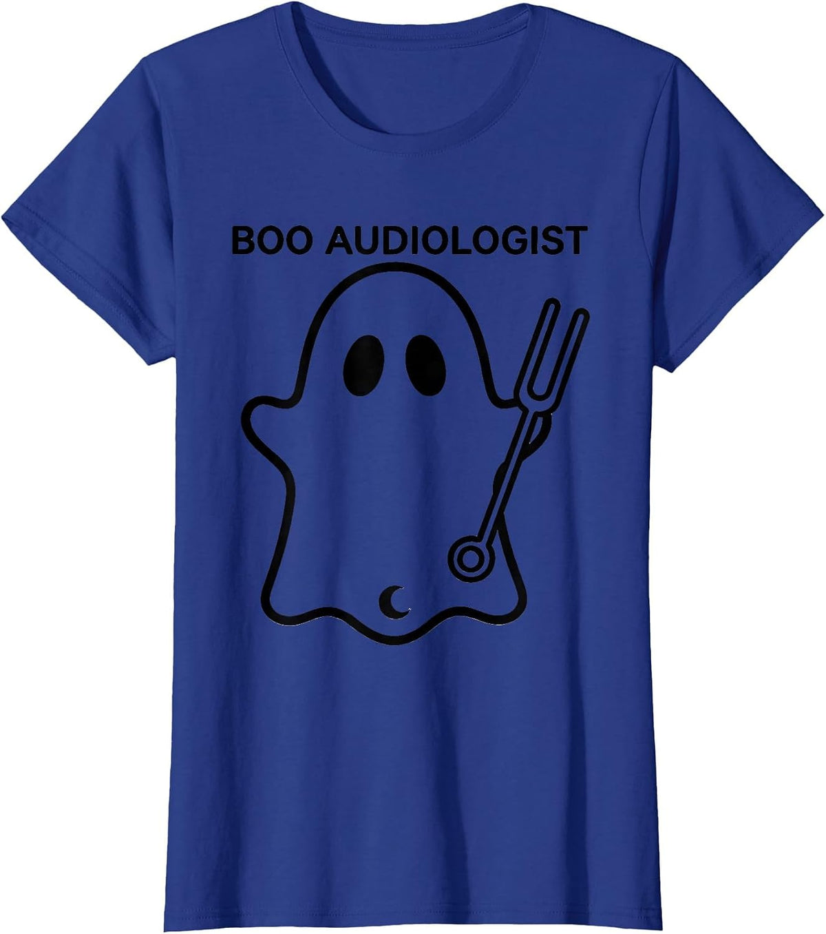 Women's Boo Audiologist Cute Ghost Halloween Audiology Humor T-Shirt - Royal Blue