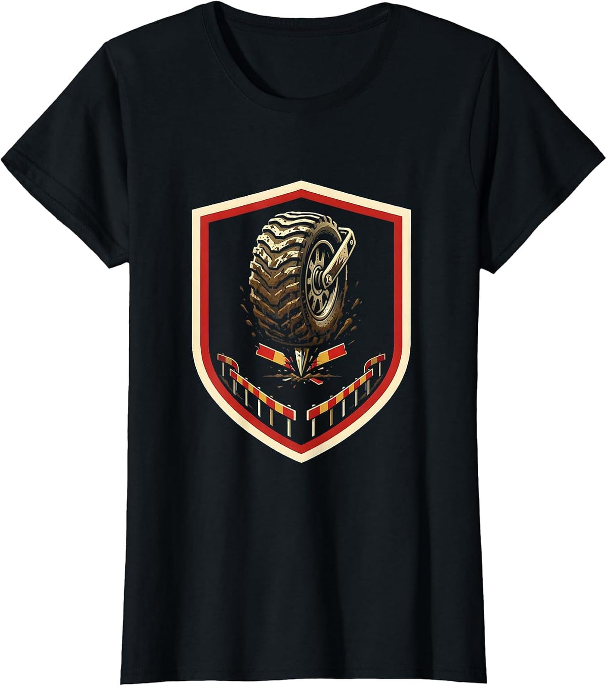 Women's Cross Country Spike Shield Track And Field Runner Gift T-Shirt - Black