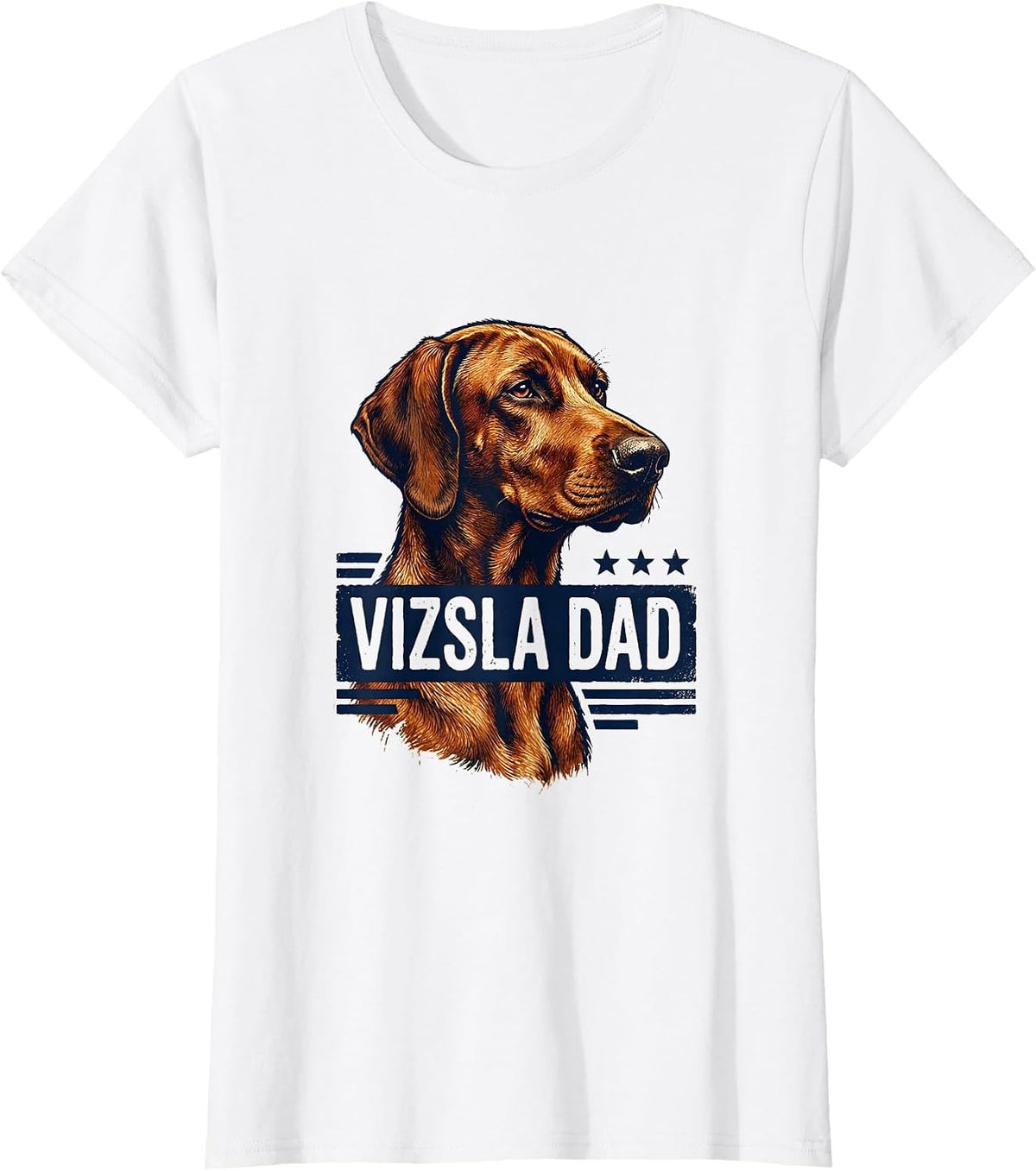 Vizsla Dad Patriotic Dog Breed American Flag 4th Of July T-Shirt - White