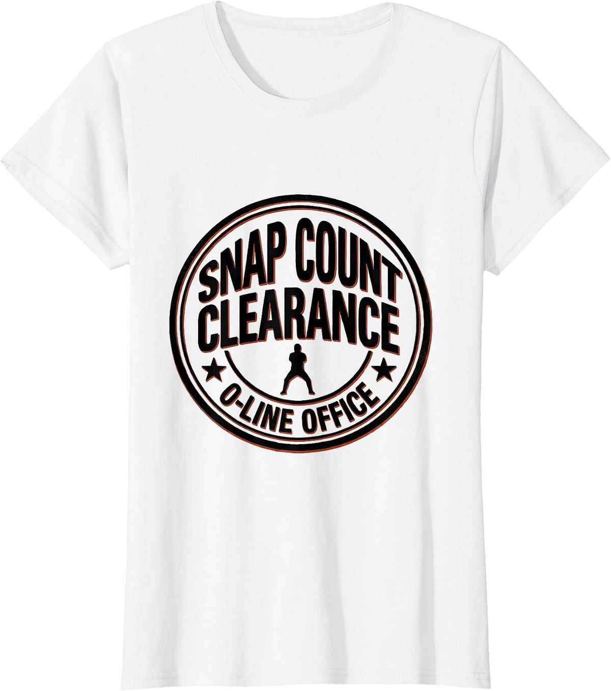 Women's Snap Count Clearance — O-Line Office Football Lineman Humor T-Shirt - White