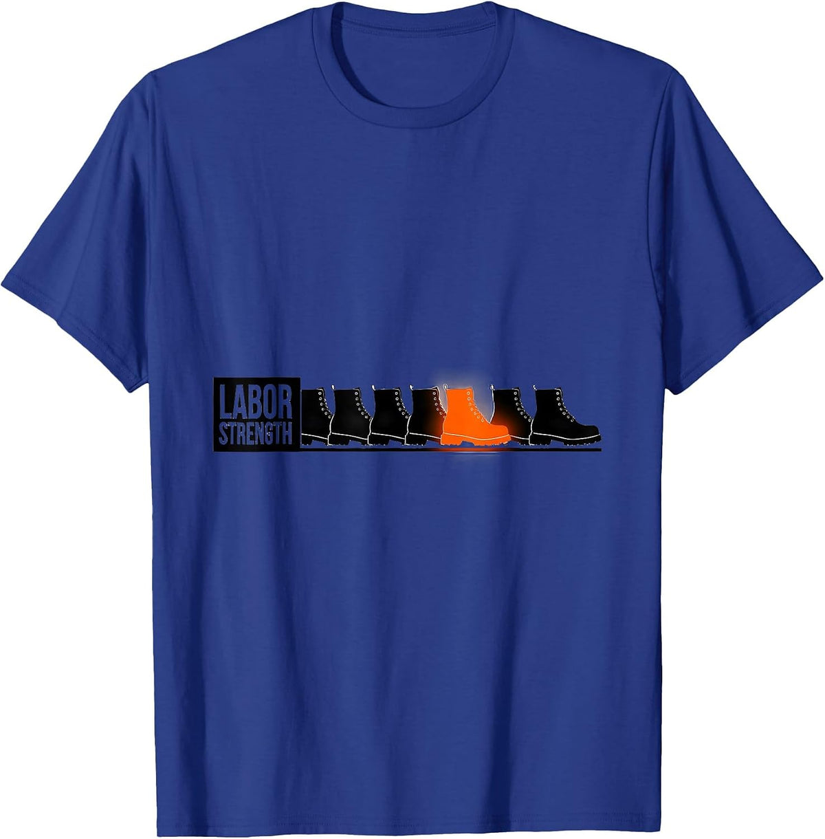 Men's Labor Strength Minimalist Union Worker Solidarity Pride T-Shirt - Royal Blue