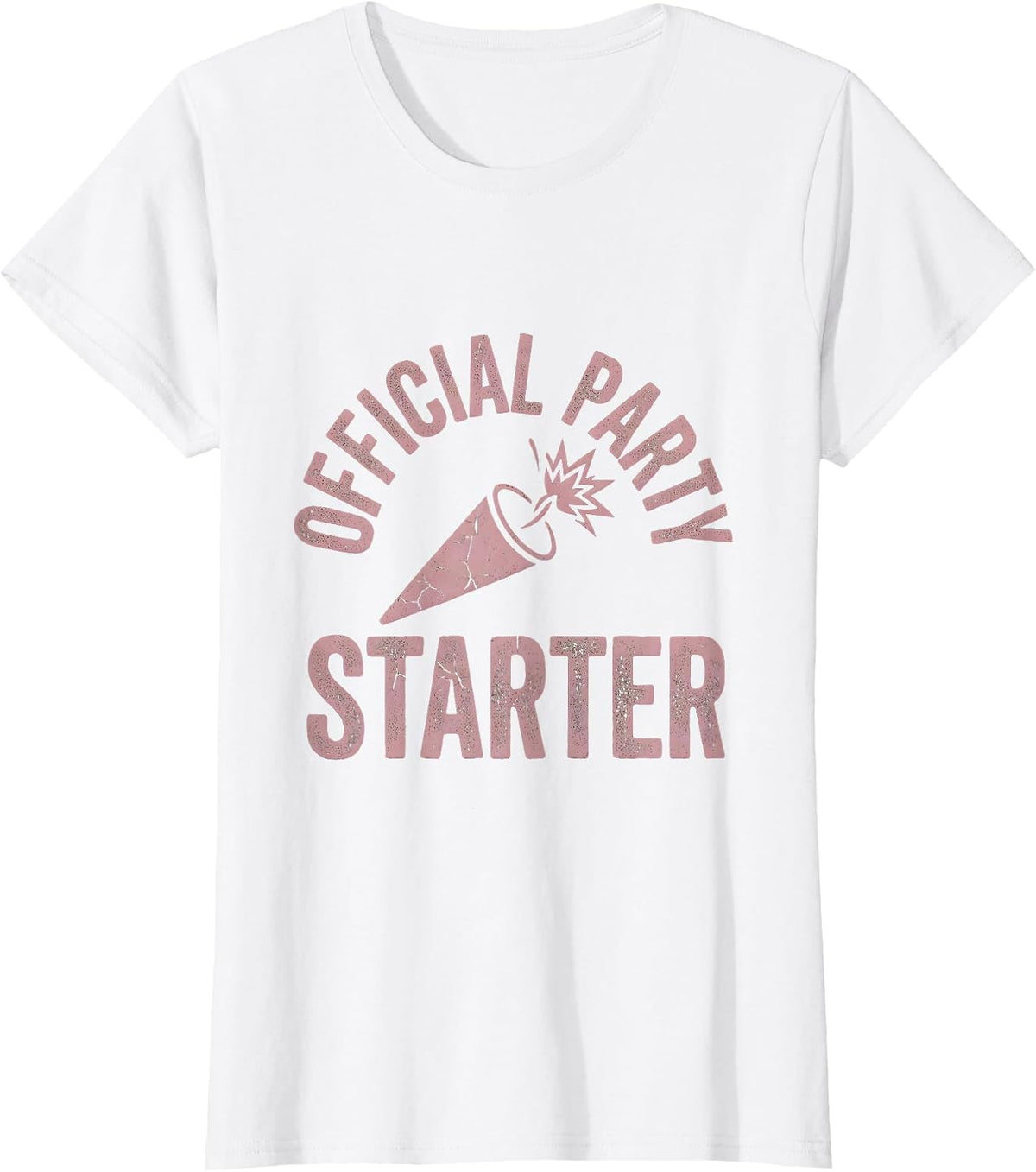 Official Party Starter Bold Graphic Design T-Shirt - White