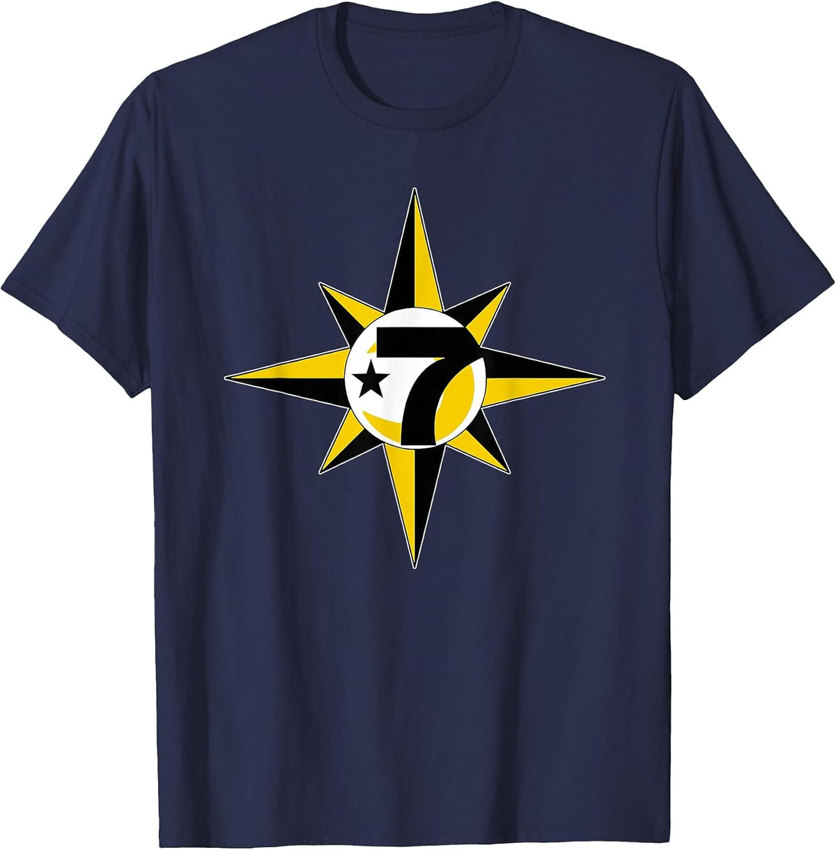 in the Name of Allah 7 Logo Crescent Star 5 Percent t Shirt T-Shirt - Navy Blue